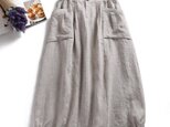 f8031507 天然麻の色　麻100％　　ポケット付き　スカート　ロングスカート