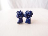 送料無料 【天然石の刺繍イヤリング】lapis lazuli × iolite