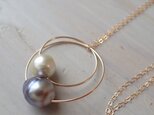 K14GF double pearl bubble necklaceの画像