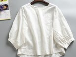 f8040319　綿麻　特製織柄生地　　ブラウス　トップス