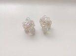 koronピアス ～　水晶、ムーンストーン、淡水パール