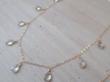 K14GF african moonstone long necklaceの画像