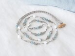 White＆Blue-gray Long Necklaceの画像