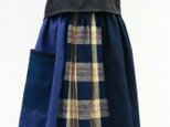 藍木綿のパッチワークスカート
