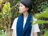 Organic Cotton シルク混ちりめん生地のスヌード【藍染】の画像