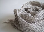 手織りコットンストール・・ペールグレー