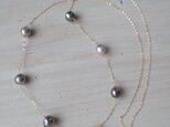 K14GF multi color 7 tahitian pearl necklaceの画像