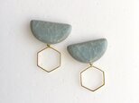 Half Moon + Hexagon : 亀甲釉 : ピアス/イヤリングの画像