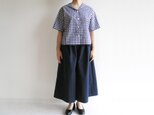 基本の紺色キュロットスカート（播州織＊コットン＆ポリエステル混紡生地）の画像