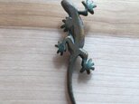 bronze gecko brooch 0424の画像