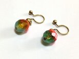 【再3】ノンホールピアス No.257トパーズブルーオレンジ
