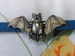 真鍮ブラス製　蝙蝠(こうもり)大型帯留め　着物や浴衣の帯締め飾りの画像