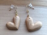 wooden heart pierced earringsの画像