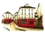 風景画 パリ 版画「CAFE MONTMARTRE」