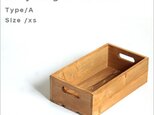 *リサイクルウッドボックスtype/aサイズxs 持ち手穴付き　木箱　収納の画像