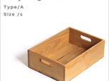 *リサイクルウッドボックスtype/aサイズS 持ち手穴付き　木箱　収納の画像