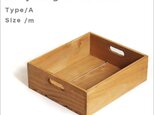*リサイクルウッドボックスtype/aサイズM 持ち手穴付き　木箱　収納の画像
