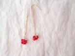 送料無料【K14gf】赤珊瑚のスイングピアス【受注制作】