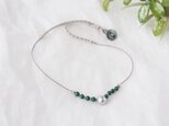 Drop Short Necklace（Silver×Green）の画像