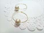 cotton pearl♡simple hoop pierceの画像