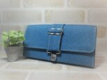 デニム柄シンプル長財布