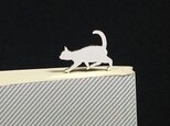 Cat-10-h BookMark シルバーブックマーク しおり 猫　ネコ＜受注制作＞の画像