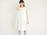 【受注製作】エシカルヘンプサイドプリーツワンピース 白色 Mの画像