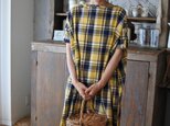 再出品　ドルマンスリーブシンプルワンピース イエローの画像