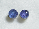 （１点もの）タンザナイトのスタッドピアス（6mm・チタンポスト）