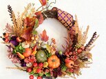 Halloween pumpkin wreath VII「受注制作」の画像