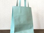 豚革 ライトブルー 紙袋型 ショッピングバッグ トートバッグの画像