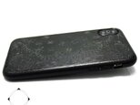 iphoneXケース / iphoneXsケース 特殊エンボス加工 レザーケースカバー（ペイズリー×ブラック）の画像