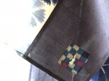 銘仙と播州織のスカーフ834 ストール　麻　リネン　コットンの画像