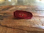 革花のブローチピン(チェコビーズ) 金具3.5cm ローズレッドの画像
