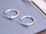 White フープ ピアス シルバー925