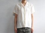 開衿リネンシャツ/OFF WHITEの画像