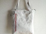 Linen・リネン・ショルダーファスナーBAG ・natural colorの画像