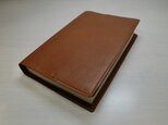 牛革・ブラウン・ソフトレザー・フラットタイプ・ブックカバー0177