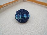 *新作*手織り ブローチ ネイビーシリーズ 丸・小6