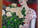 カシニョール「白いバラ」模写の画像