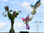 ステンドグラス サンキャッチャー ハチドリ ～Hummingbird～ 2羽セットの画像