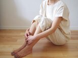 Organic Cotton フレンチスリーブゆったりパジャマ【ジャガードシャドウィ生地】の画像