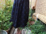 セール！どくろの久留米絣のスカート（紺）の画像