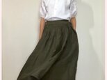 リネンラップスカート(カーキ色)の画像