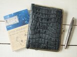 １・本革型押しクロコ　薄手のA6手帳・母子手帳・ブックカバーにも