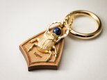 【スカラベと宝石バッグチャーム/キーアクセサリー】ラピスラズリ×楓の画像