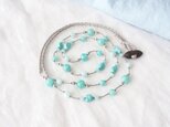 Pale Blue Long Necklace（アマゾナイト×ターコイズ）の画像