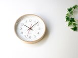 plywood clock 9 ナチュラル km-75NRC 電波時計 連続秒針の画像