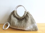 sale価格　am313 編みバッグ　Linen×white　Aスタイル　の画像