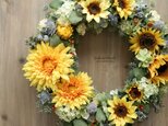 Sunflower Wreath 40cm（造花）の画像